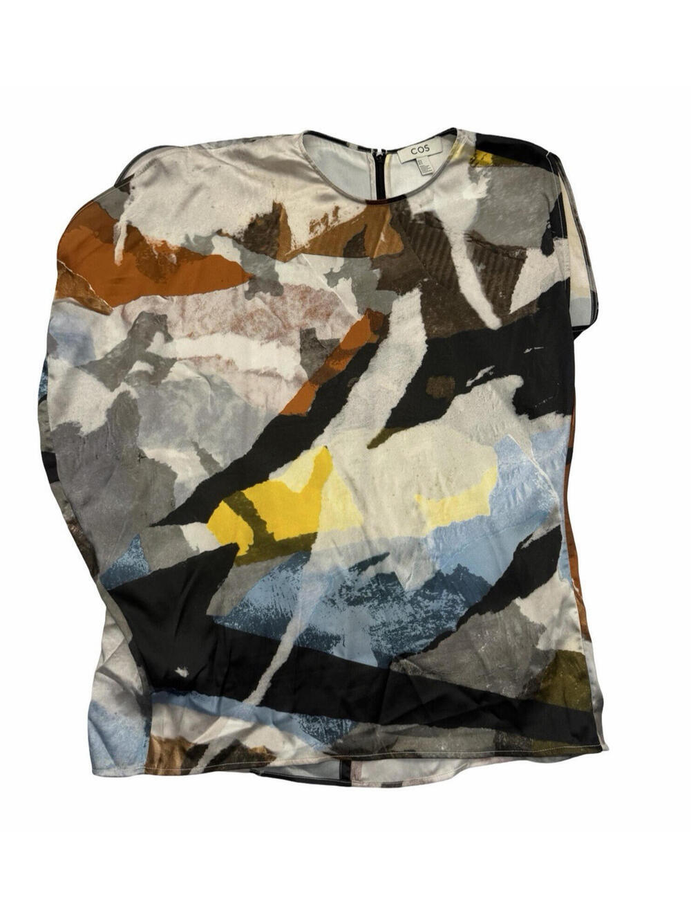 COS Printed Asymmetric Watercolor Blouse Multicolor Size US 12